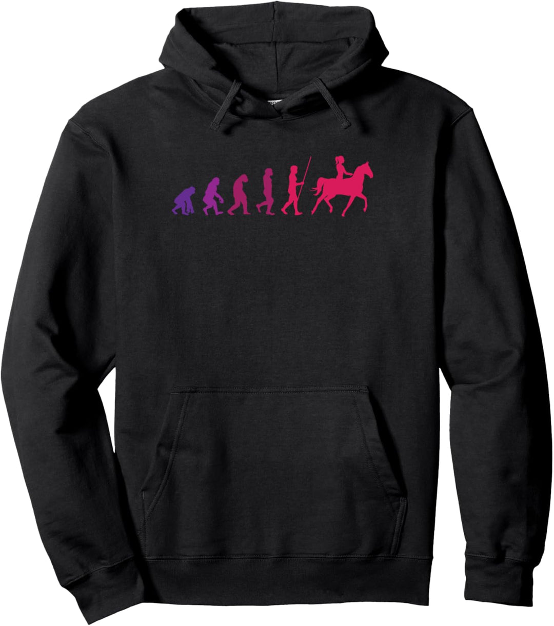 Evolution Reiterin | Süsses Pferdefreunde Pferde Reitsport Pullover Hoodie