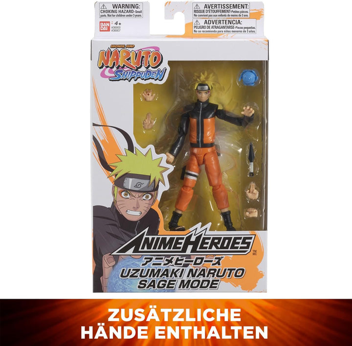 BANDAI - Anime Heroes - Naruto Uzumaki im Eremiten-Modus (Sage Mode) - Offizielle Lizenz Naruto Ship