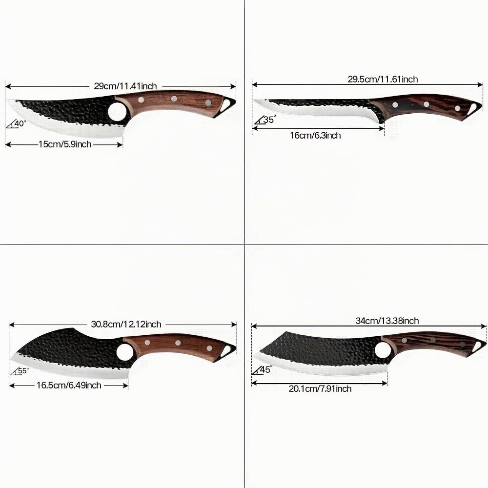 4 Stücke Kochmesser Set, Küchenmesser, Handgeschmiedet Chefmesser, Perfekt zum Schneiden Messer, Ser