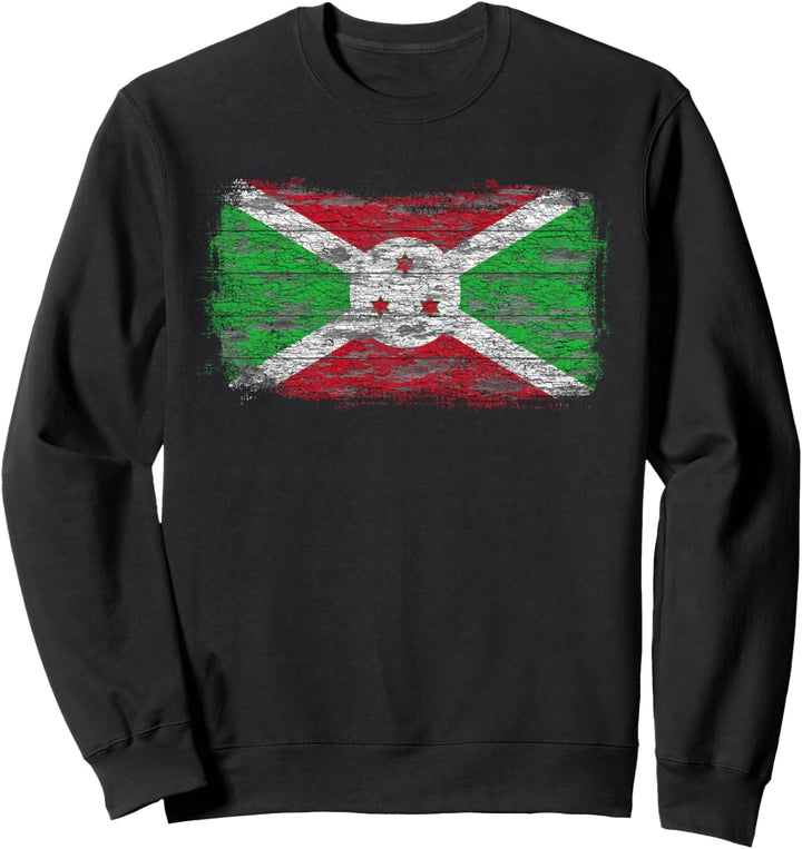 Rustikale Nationalflagge von Burundi Sweatshirt