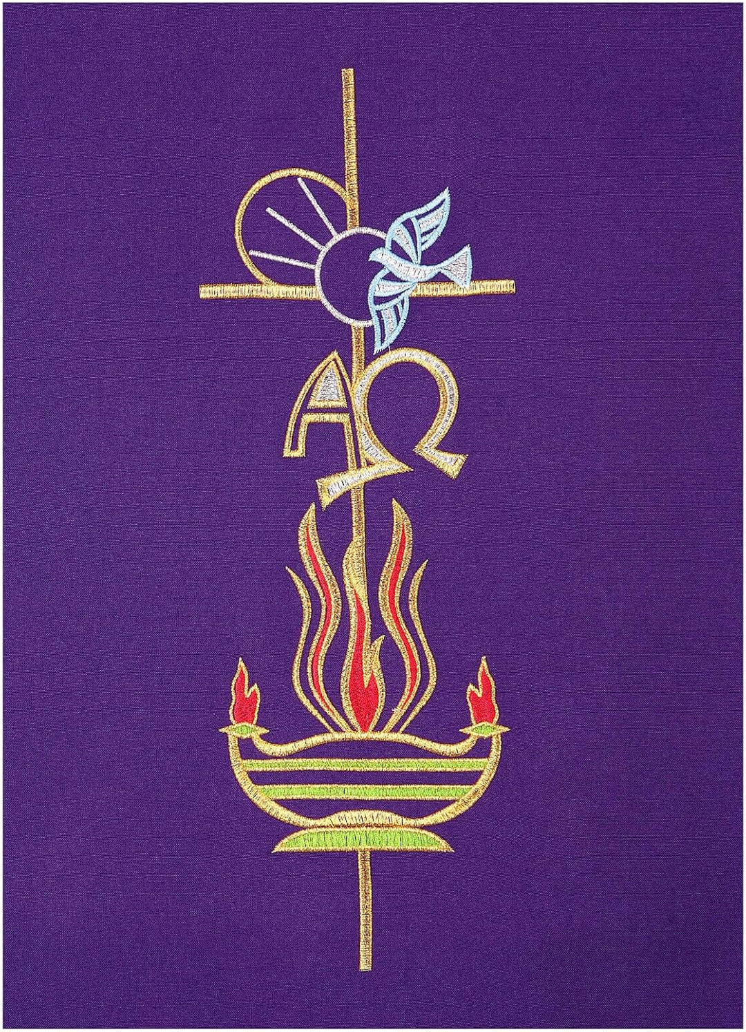 Pultbehang Kreuz Alpha und Omega aus Polyester, Violett, Violett