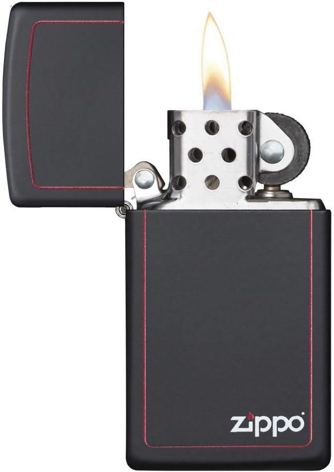 Zippo Black Matte Slim w/Border