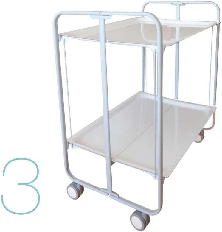 DON HIERRO - Servierwagen, klappbar, 2 Böden, grauem Rahmen. BAUHAUS-03 one size 03, one size 03