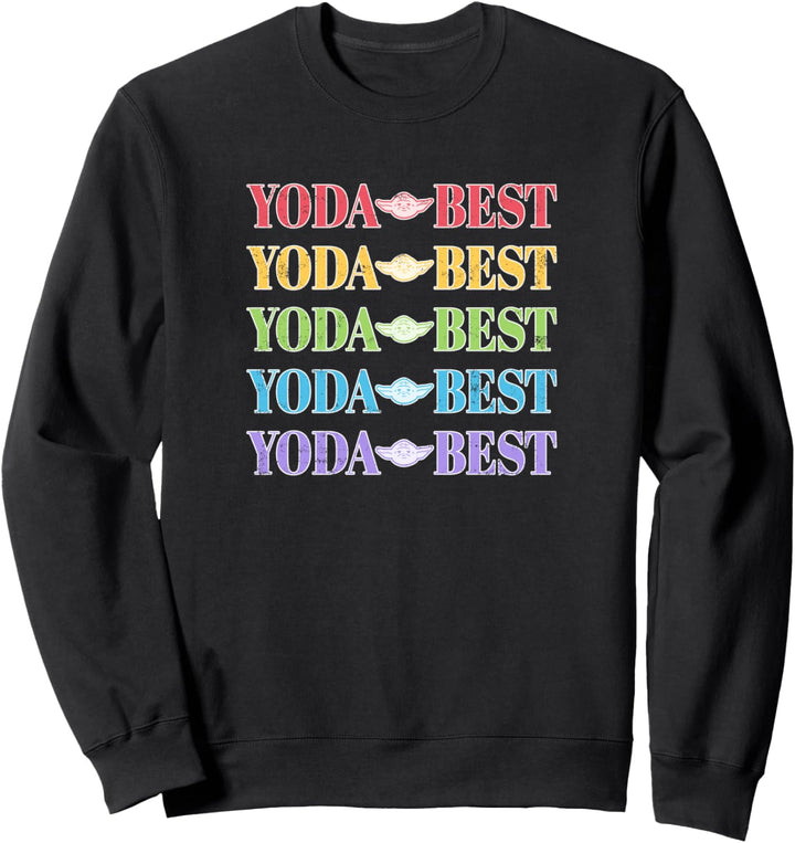 Star Wars Yoda Best Rainbow Text Stack Sweatshirt