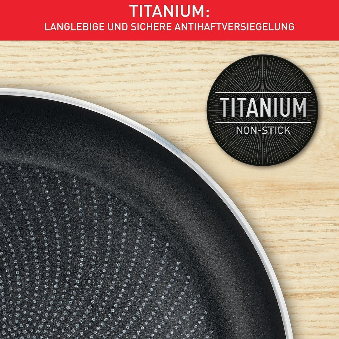 Tefal Infinite Wokpfanne Induktion 28 cm, Wokpfanne Antihaftversiegelung, Thermo-Signal bei idealer
