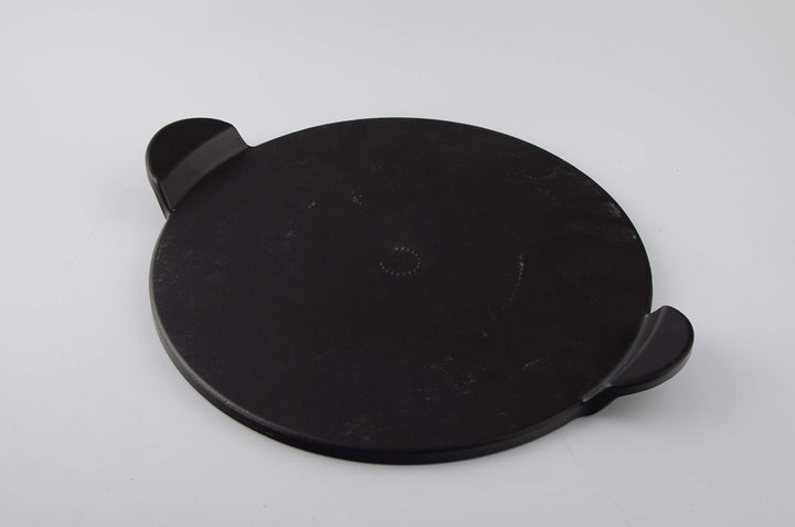 Ynni Kamado TQAPPBL Pizzastein mit Griffen, hitzeabweisend, 30 cm, Schwarz