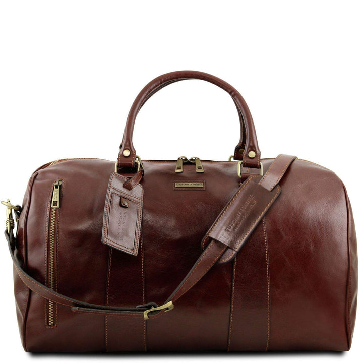 Tuscany Leather TL Voyager Weekender Reisetasche aus Leder - Gross Braun, Braun