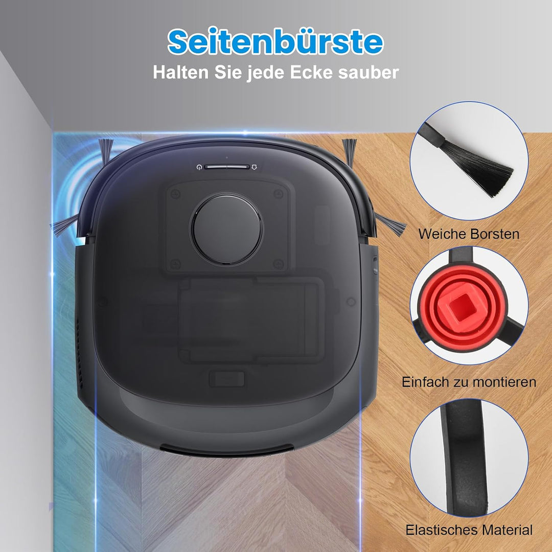 16 Stück Zubehörset für eufy E25 / E28 Omni Saugroboter mit 1 Paar Hauptbürsten, 4 Staubbeutel, 1 Wi