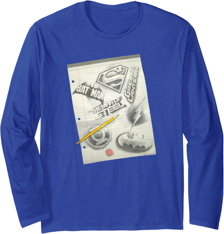 Justice League Logo Note Paper Langarmshirt