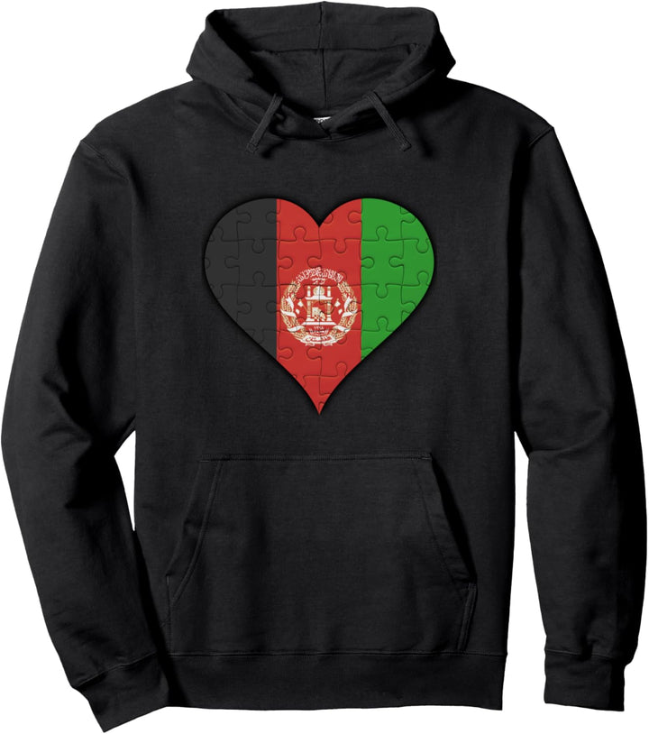 Afghanistan Afghanistani Flagge Herz Pullover Hoodie