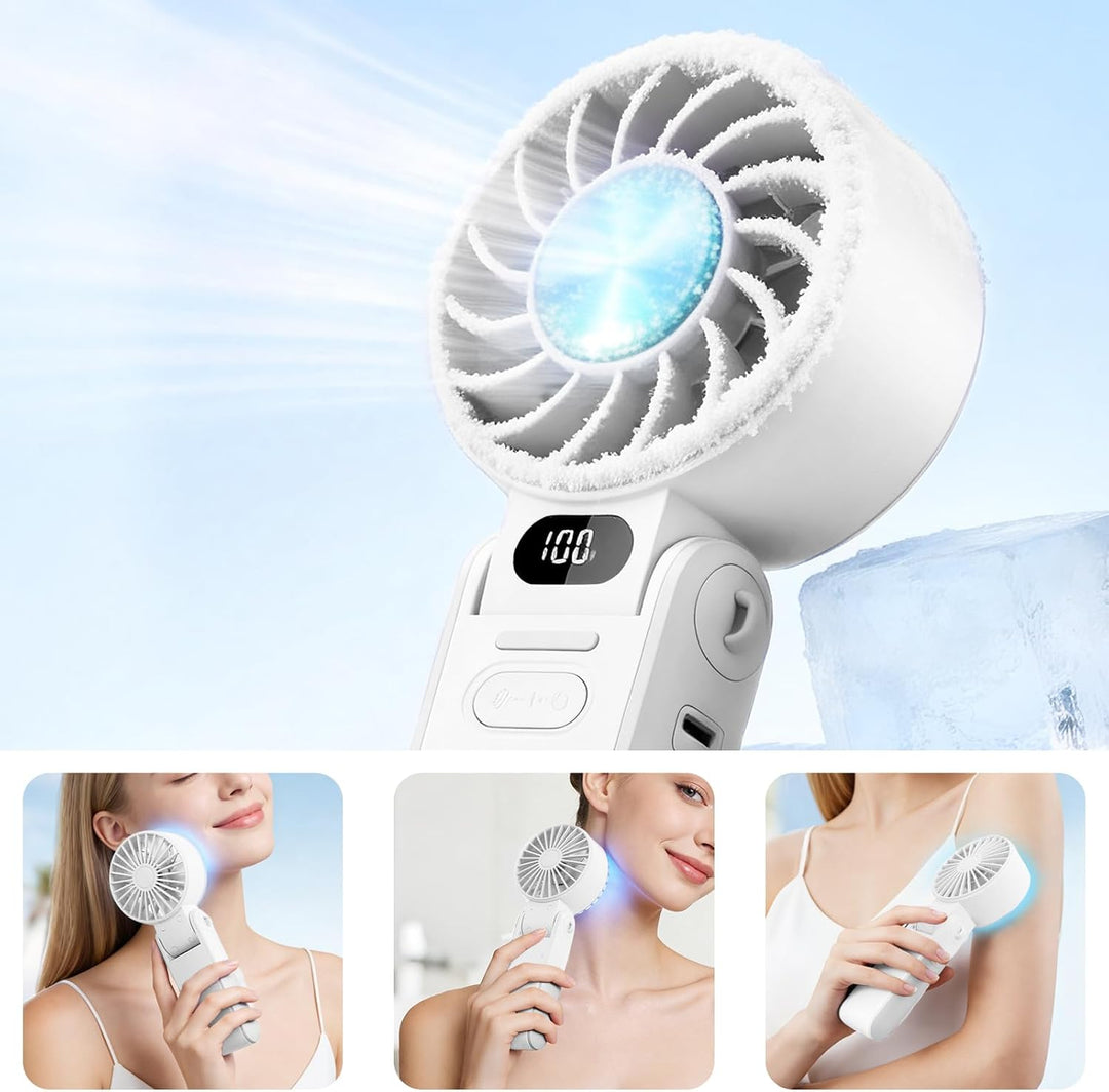 Handventilator, Tragbarer Mini Ventilator, 100 Stufen Starker Hand Klein Ventilator USB Wiederauflad