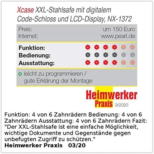 Xcase Tresore: Grosser-Stahlsafe mit digitalem Code-Schloss und LCD-Display, 50 Liter (Wandtresor, W