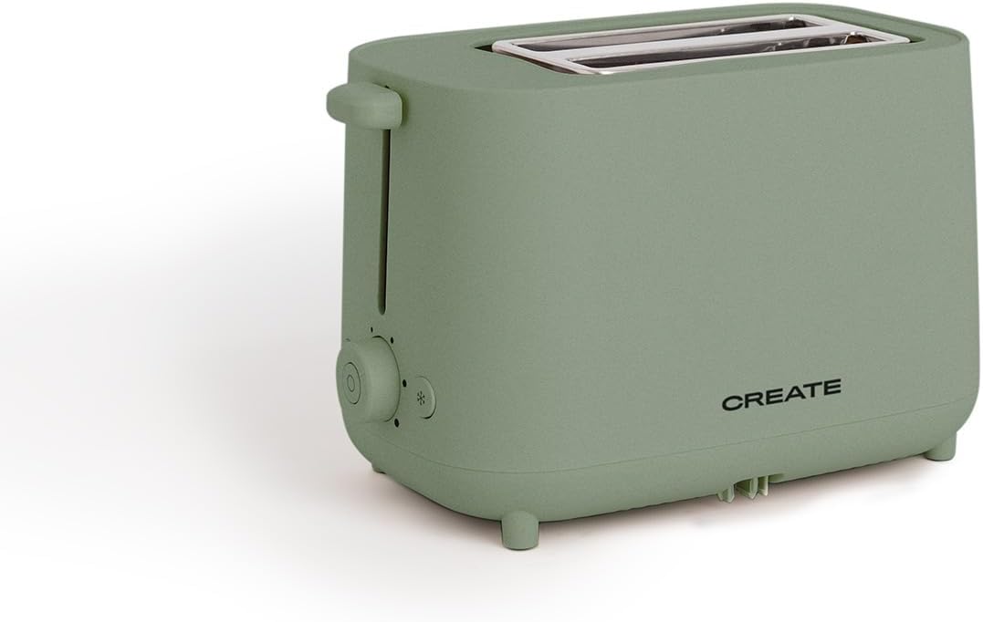 CREATE/TOAST STUDIO/Toaster Salbeigrün / 6 Leistungsstufen, Krümelschublade, Thermostat, Auftauen, A