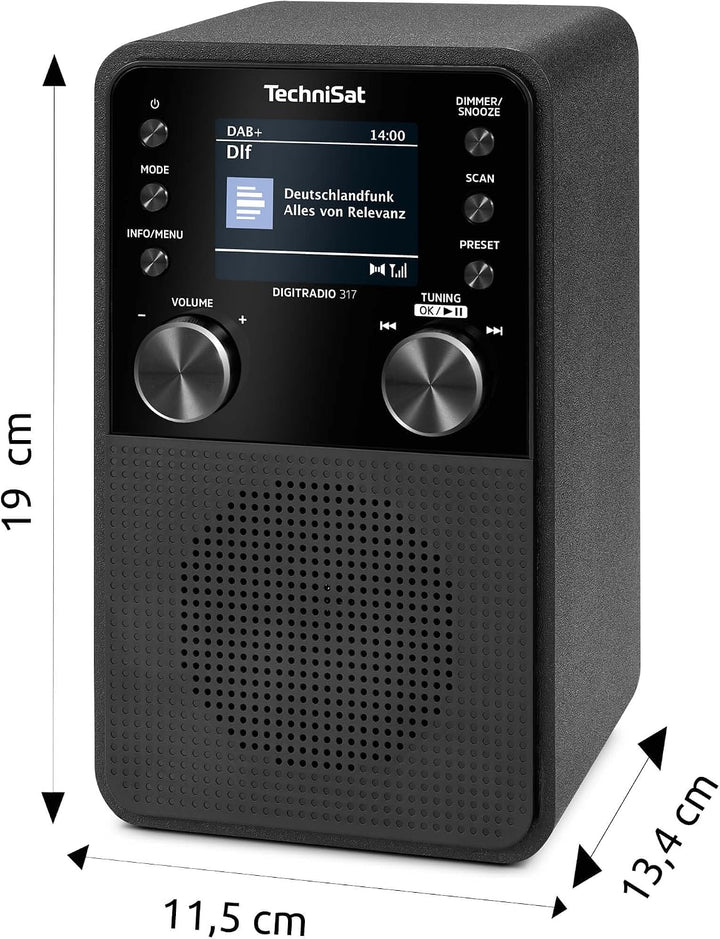 TechniSat DIGITRADIO 317 - Vertikales DAB+ UKW Radio mit Bluetooth Audiostreaming, Radiowecker, Slee