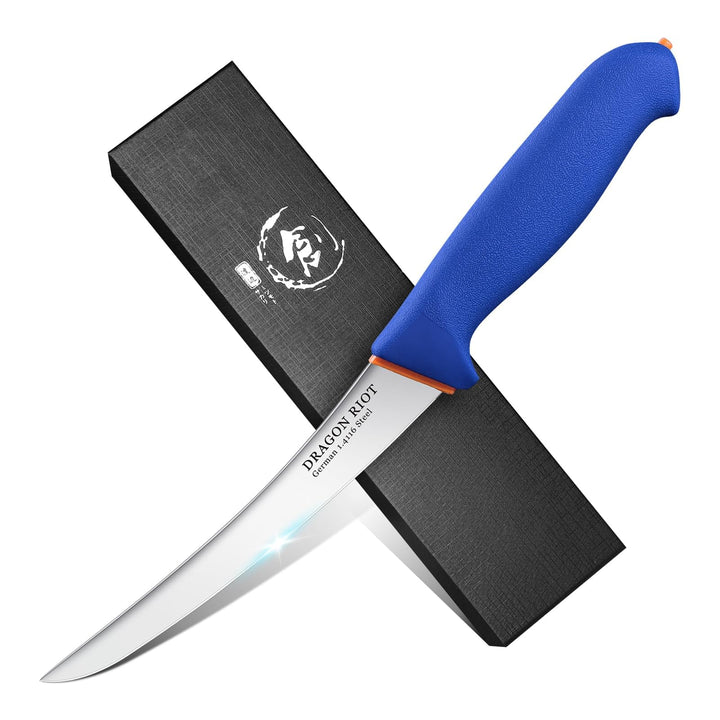 DRAGON RIOT Ausbeinmesser profi, 6 Zoll Fleischmesser extrem Scharf, Flexibel Metzgermesser, Küchenm