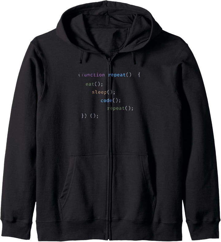 Essen Schlafen Programmieren Wiederholen Geschenk Nerd Kapuzenjacke