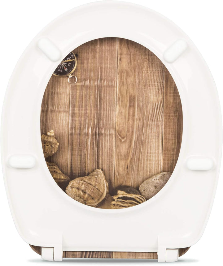 WOLTU WC Sitz mit Absenkautomatik,Toilettensitz Motiv, Toilettendeckel aus Duroplast, Stable Klodeck