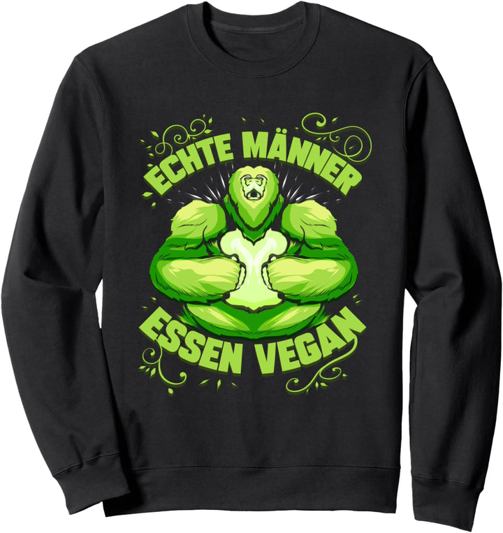 Vegane Männer Geschenk für Veganer Tierfreund Gorilla Sweatshirt