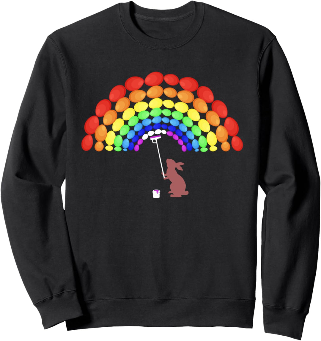 Osterhase Malerei Regenbogen aus fröhlichen Ostereiern Sweatshirt