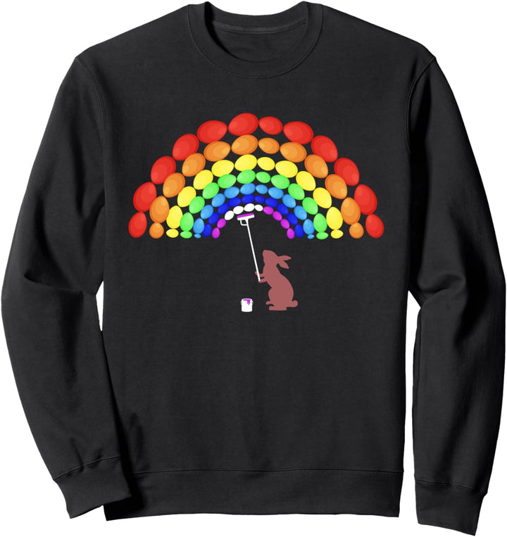 Osterhase Malerei Regenbogen aus fröhlichen Ostereiern Sweatshirt