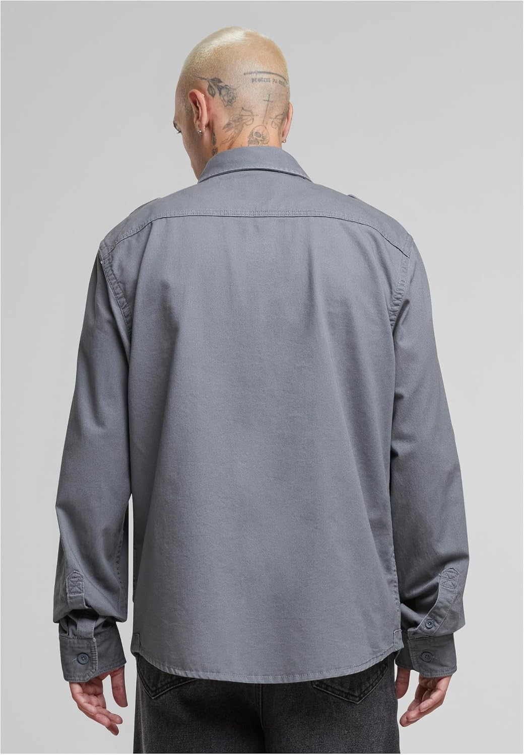 Brandit Herren Vintage Shirt Long Sleeve Hemd M Charcoal Grey, M Charcoal Grey