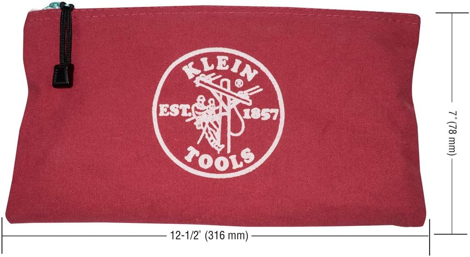 Klein Tools 5140 Leinwand Reissverschluss Taschen, 5141 Red, Gray, Black, Brown 4-Pack, Red, Gray, B