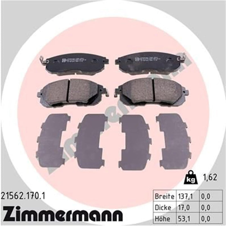 ZIMMERMANN 21562.170.1 Serie Bremsbeläge, vorne