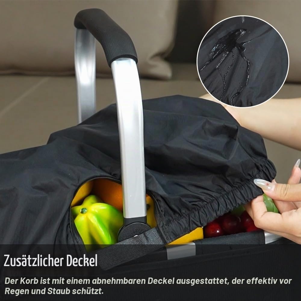 Diurwur® 30L Tragekorb Gross Faltbar Einkaufskorb mit Deckel Picknickkorb mit Stützstrebe Korb Einka