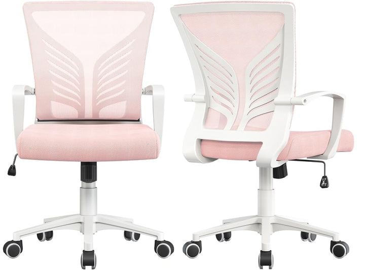 Yaheetech 2er-Set Bürostuhl Ergonomischer Drehstuhl Höhenverstellbarer Bürostuhl Mesh Computerstuhl