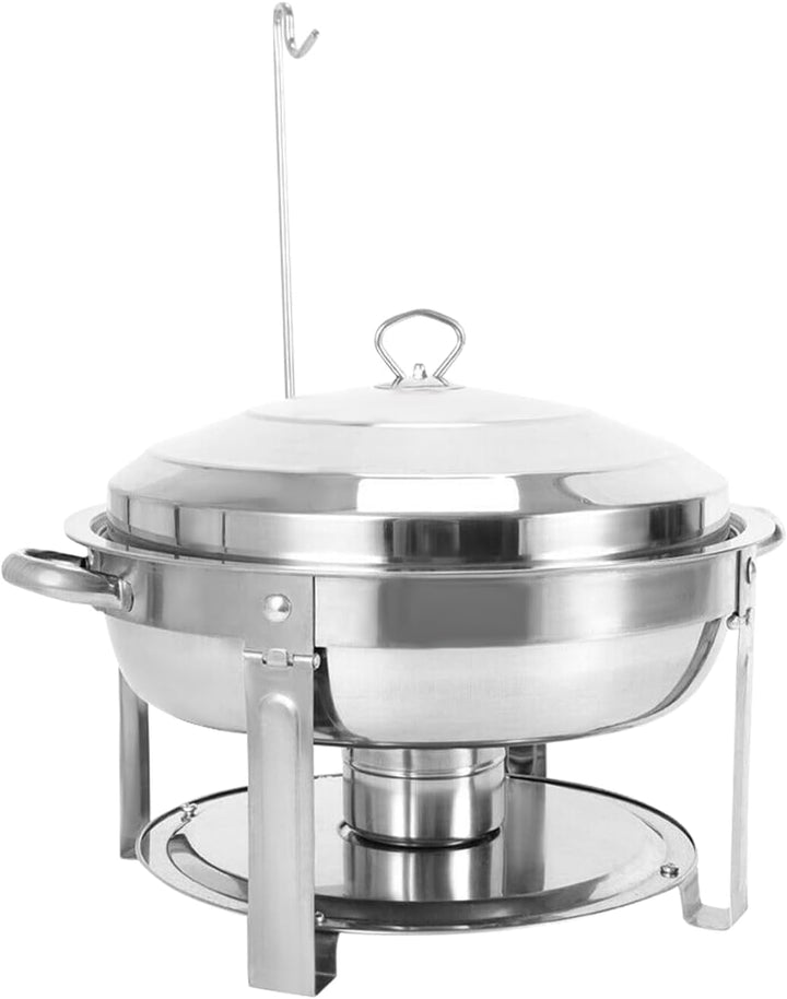 7,5L Edelstahl Chafing Dish, Runder Speisewärmer 360mm, Runde Edelstahl Chafing Dish mit Deckel, Pro