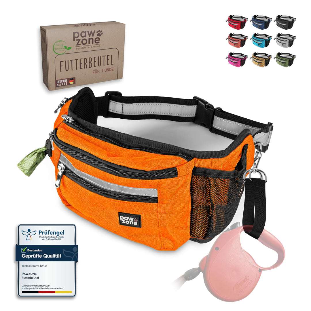 PAWZONE Futterbeutel Hunde - Leckerlibeutel für Hunde - Bauchtasche für Hunde Zubehör - Leckerlitasc