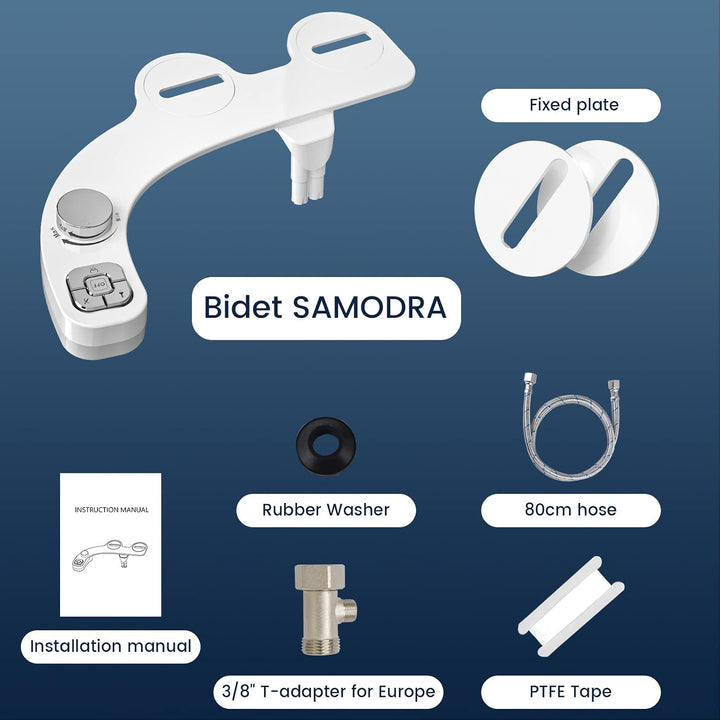 SAMODRA 8.0 Bidet Einsatz für Toilette, Nicht Elektrisch ‎Chrom, ‎Chrom