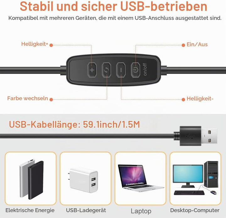 UBeesize Ringlicht Laptop, 6&