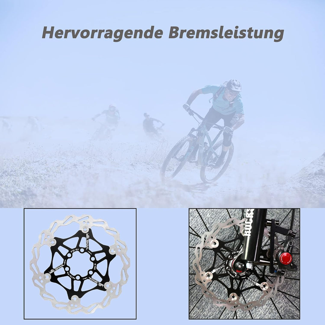 JaneEyre Fahrradbremsscheibe, Scheibenbremse Mountainbike schwimmende Bremsscheibe 203mm(Schwarz) Sc