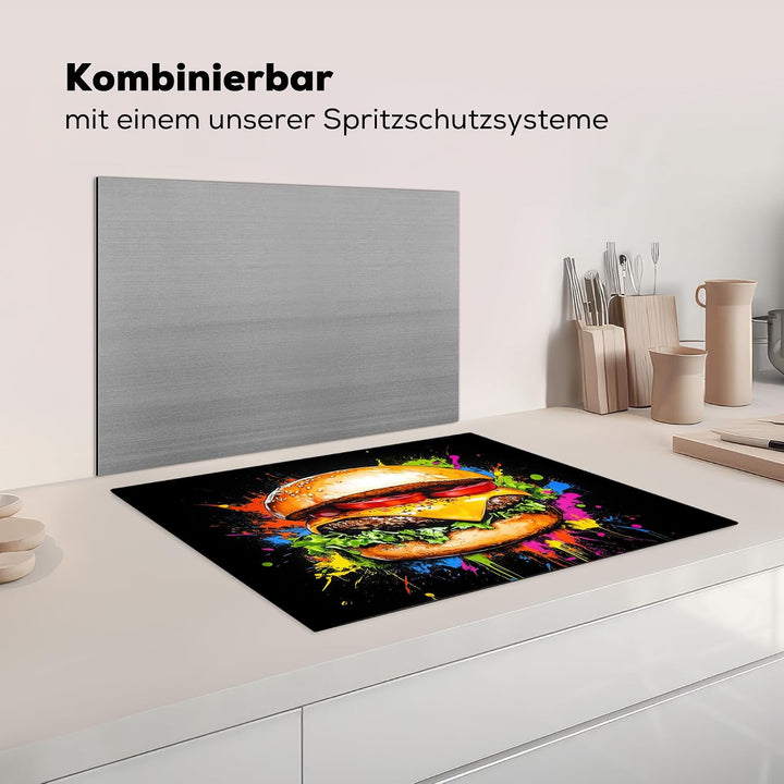 Herdabdeckplatte 70x52 cm Einteilig Herdabdeckung Abdeckplatte für Ceranfeld Abdeckung Induktionskoc