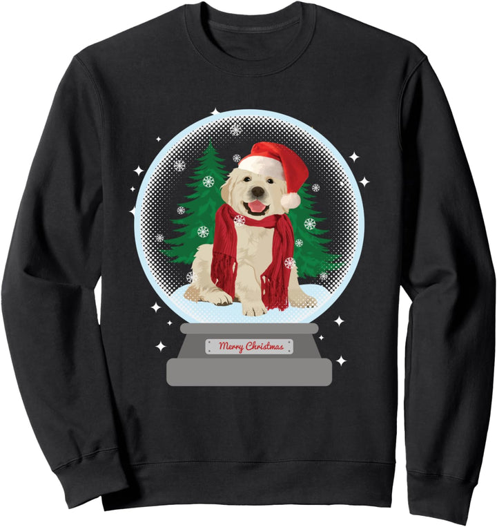 Weihnachtshund Schneekugel verschneiter Winter Netter Sweatshirt