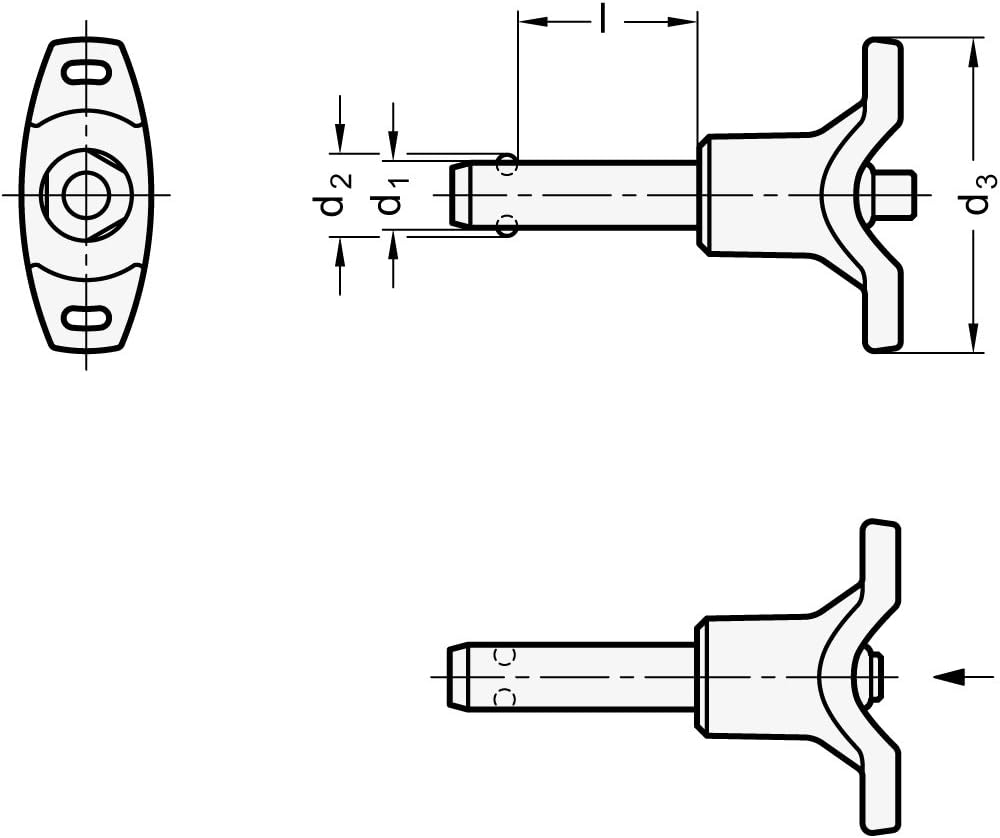 Ganter Normelemente | Edelstahl-Kugelsperrbolzen - GN 113.7-6-10 | Bolzendurchmesser: 6mm | Edelstah