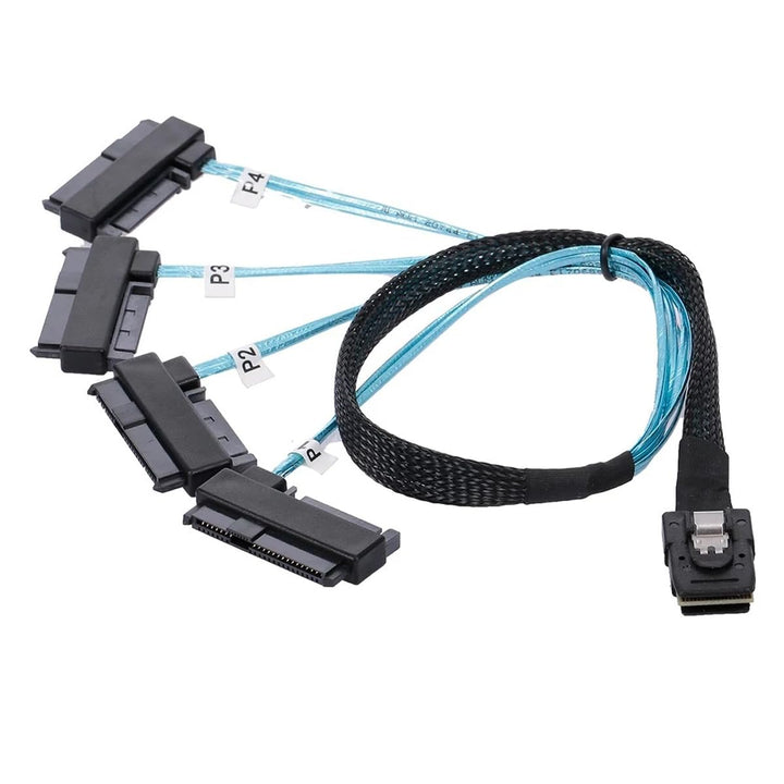 NFHK Internal 36 Pin Mini SAS SFF-8087 Host to 4 SFF-8482 Target SAS Hard Disk and IDE Power Cable 5