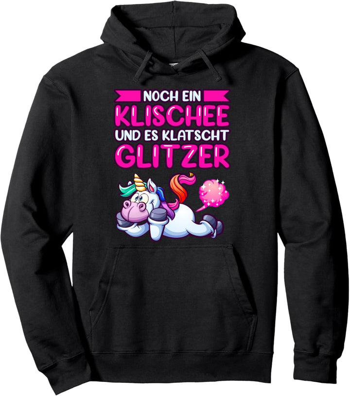 Frauenpower, lustiger Einhorn Glitzer Spruch Damen Pullover Hoodie