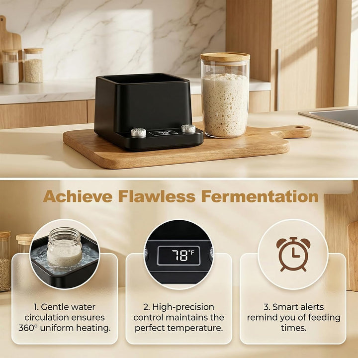 Sauerteig Starter Wärmer, 360° Gleichmässiges Wasserbad-Sauerteigwärmer | 1 ° F Präziser Thermostat
