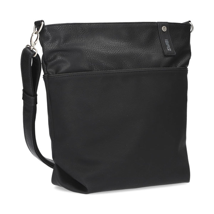 Zwei Handtasche Umhängetasche J12-z Kunstleder nubuk black, nubuk black