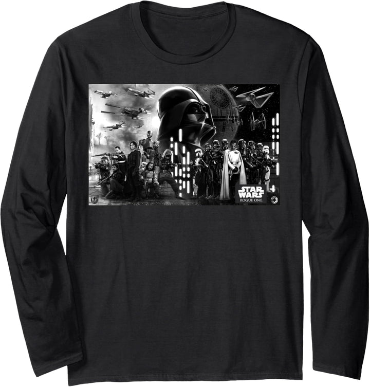Star Wars Rogue One Death Star Battle Groupshot Langarmshirt