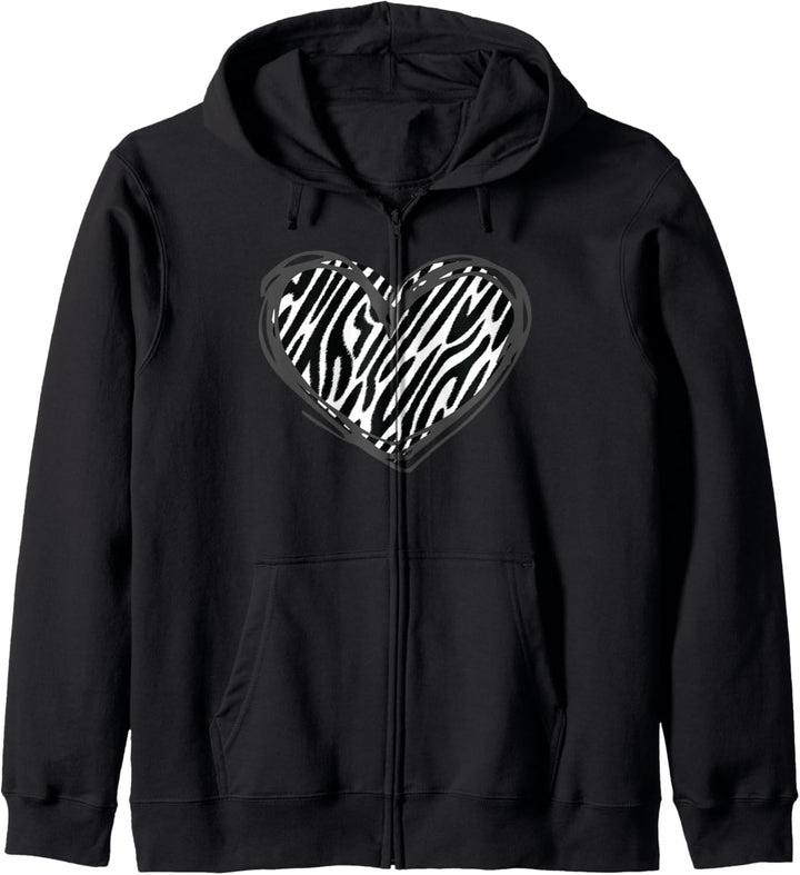 Herz Zebra Print - I Love Zebra Kapuzenjacke