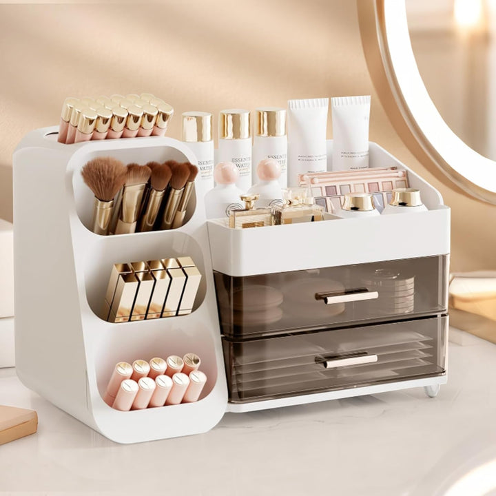 Afeeler Make Up Kosmetik Organizer mit Schubladen, Pinsel Organizer, Multifunktion Schminktisch Orga