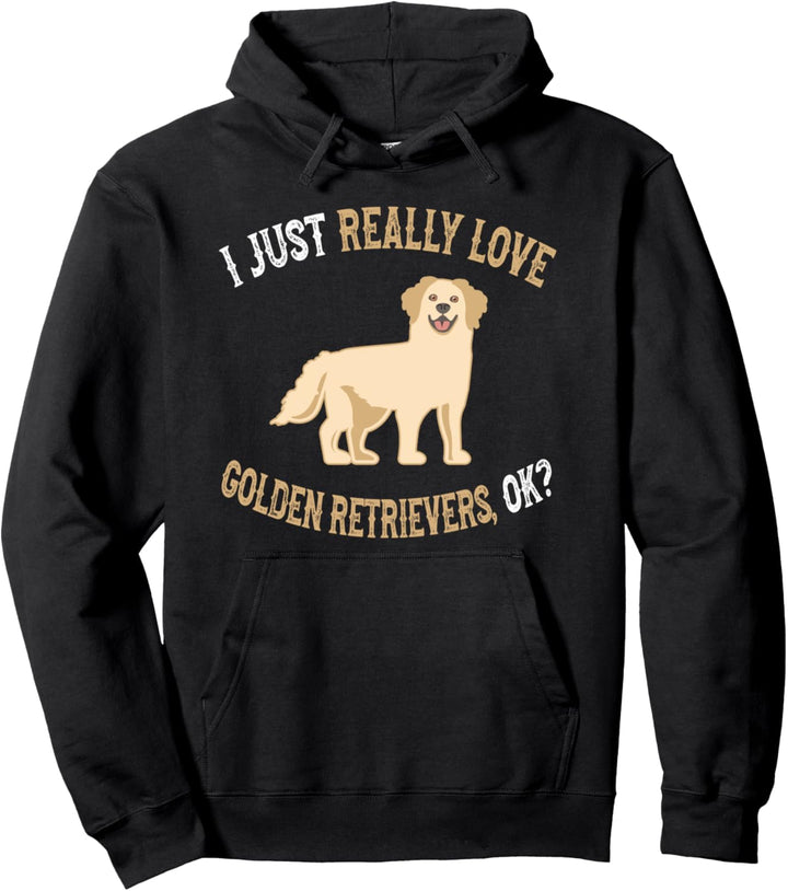 I Love Golden Retrievers - Cute Golden Retriever Owner Pullover Hoodie