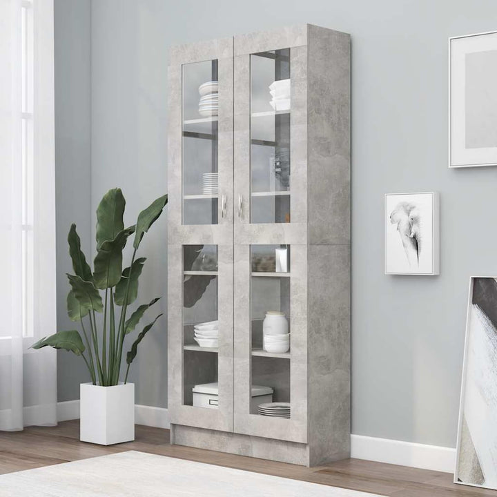 Keketa Vitrinenschrank Bücherschrank Aktenschrank Vitrine Schrank Büroschrank Standvitrine mit 5 Fäc