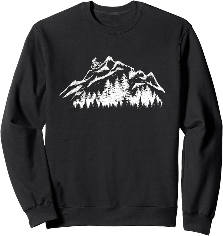 Mountainbike Berge MTB Radfahrer Retro Vintage Damen Herren Sweatshirt