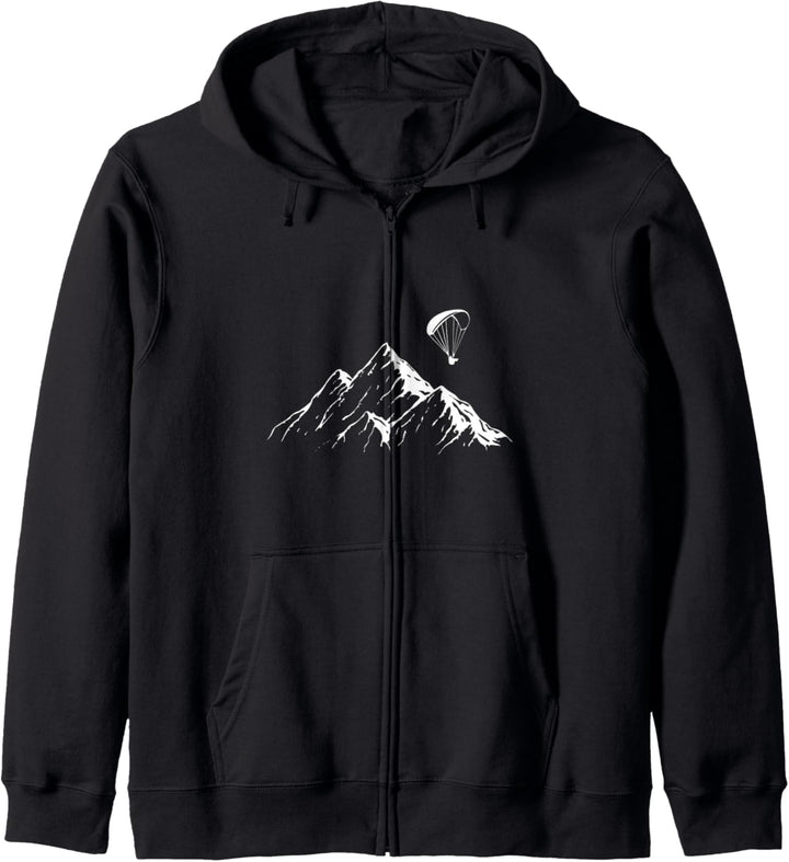 Paragleiter mit Berge T-Shirt Paraglider Paragliding Kapuzenjacke