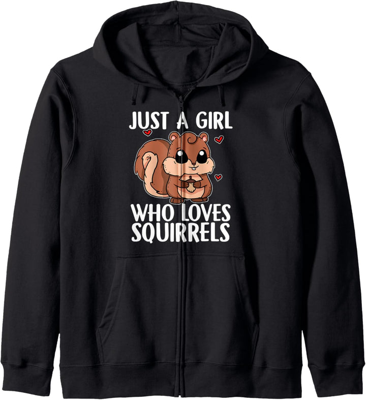 Just A Girl Who Loves Squirrels Lustiges Eichhörnchen Kostüm Kapuzenjacke