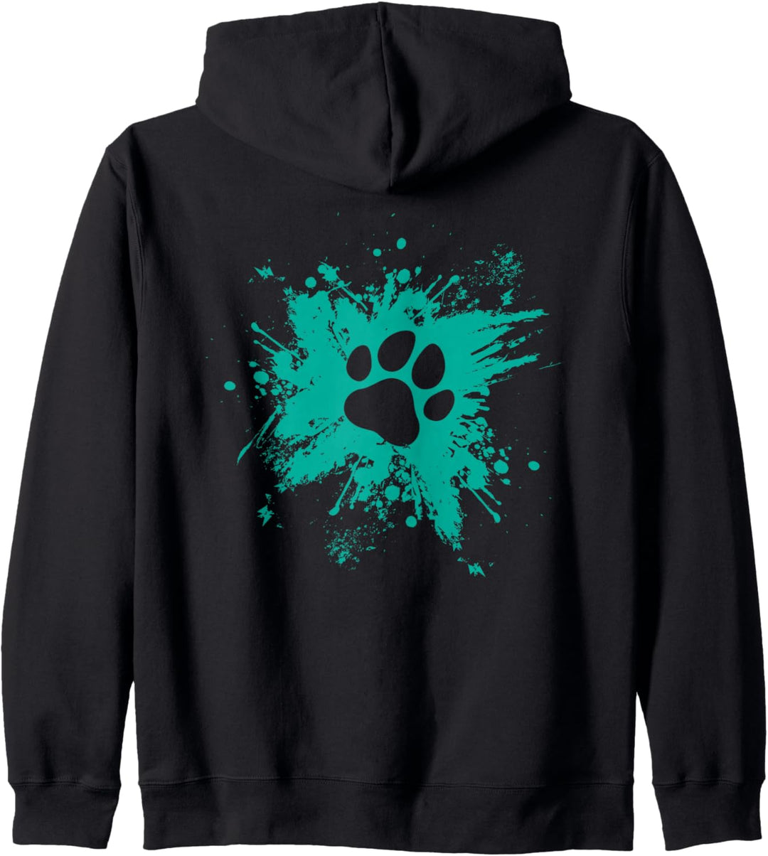 Backprint Hunde Pfotenabdruck Farbklecks Kapuzenjacke